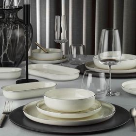 Kütahya Porselen Bone Moderna Platin 26 Parça Yemek Takımı