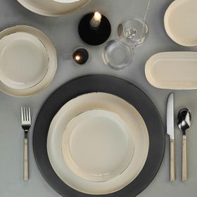 Kütahya Porselen Bone Moderna Platin 6 Kişilik 26 Parça Yemek Takımı