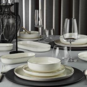 Kütahya Porselen Bone Moderna Platin File 26 Parça 6 Kişilik Yemek Takımı