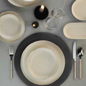 Kütahya Porselen Bone Moderna Platin File 26 Parça 6 Kişilik Yemek Takımı