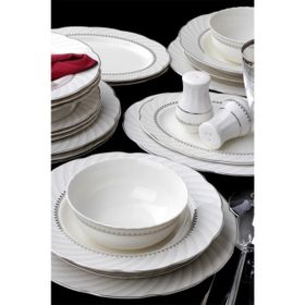 Kütahya Porselen Bone Olympos 12 Kişilik 56 Parça Platin Dekorlu Yemek Takımı