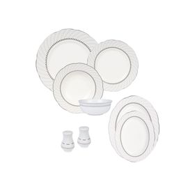 Kütahya Porselen Bone Olympos 12 Kişilik 56 Parça Platin Dekorlu Yemek Takımı