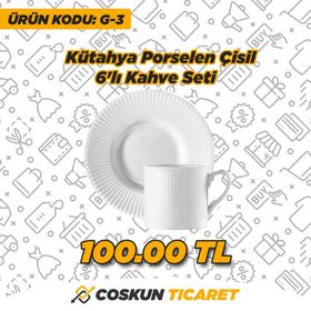 Kütahya Porselen Çisil 6'lı Tük Kahvesi Fincan Takımı