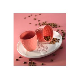 Kütahya Porselen Favo Pembe 90 cc 3'lü Kahve Fincan Seti
