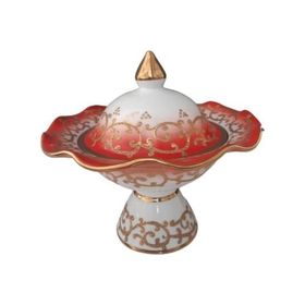 Kütahya Porselen Hanedan 22 cm Dekor No:3678 Kırmızı Şekerlik