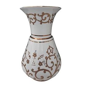 Kütahya Porselen Kandil 20 cm Dekor No:3678 Beyaz Altın Vazo