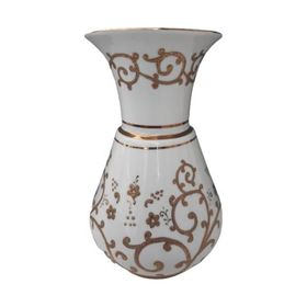 Kütahya Porselen Kandil 20 cm Dekor No:3678 Beyaz Altın Vazo