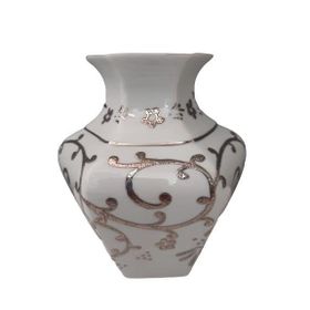 Kütahya Porselen Köşeli 15 cm Dekor No:3678 Platin Vazo