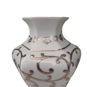 Kütahya Porselen Köşeli 15 cm Dekor No:3678 Platin Vazo