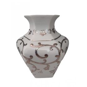 Kütahya Porselen Köşeli 15 cm Dekor No:3678 Platin Vazo