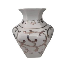Kütahya Porselen Köşeli 15 cm Dekor No:3678 Platin Vazo