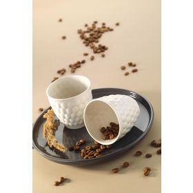 Kütahya Porselen Krem Favo 2'li Mug Seti