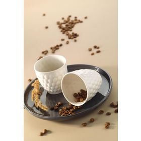 Kütahya Porselen Krem Favo 2'li Mug Seti