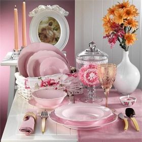 Kütahya Porselen Lar 24 Pearl Pembe 616 Parça 6 Kişilik Yemek Takımı
