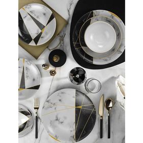 Kütahya Porselen Marble 6 Kişilik 24 Parça Yemek Takımı
