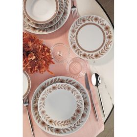Kütahya Porselen Meadow Maroon 24 Parça 6 Kişilik Yemek Takımı