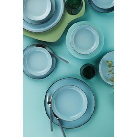 Kütahya Porselen Moderna Pearl Mavi 4 Kişilik 16 Parça Yemek Takımı
