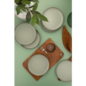 Kütahya Porselen Moderna Yeşil 6 Parça 19 cm Düz Tabak