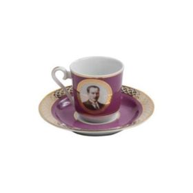 Kütahya Porselen Mor 2 Li Atatürk Kahve Fincan Takımı