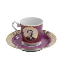Kütahya Porselen Mor 2 Li Atatürk Kahve Fincan Takımı