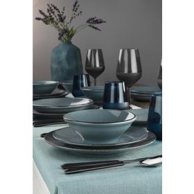 Kütahya Porselen Pearl Colorx Eo Mavi 24 Parça 6 Kişilik Yemek Takımı