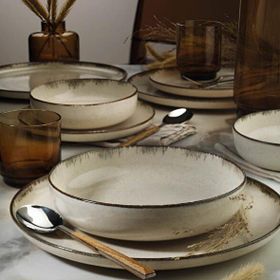 Kütahya Porselen Pearl Moderna 24 Parça 6 Kişilik Tarçın Yemek Seti