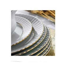 Kütahya Porselen Sedef Yaldızlı 17 cm 6'lı Yemek Tabağı