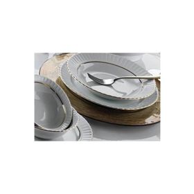 Kütahya Porselen Sedef Yaldızlı 17 cm 6'lı Yemek Tabağı