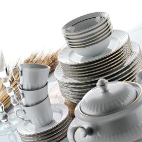 Kütahya Porselen Sedef Yaldızlı 20 cm 6'lı Pasta Tabağı