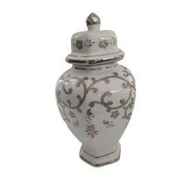 Kütahya Porselen Sır Küpü Platin Renk 22 cm Vazo