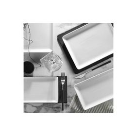 Kütahya Porselen Tan 18x13 cm 6'lı Dikdörtgen Pasta Sunum Servis Tabağı