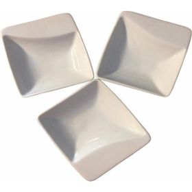 Kütahya Porselen Tavola 7 cm Mini Kare Kaşık 3'lü Sosluk Reçellik Kahvaltı Tabağı