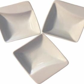 Kütahya Porselen Tavola 7 cm Mini Kare Kaşık 3'lü Sosluk Reçellik Kahvaltı Tabağı