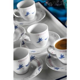 Kütahya Porselen Yasemin 12 Parça 10228 Desen Kahve Takımı