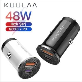 Kuulaa 48W Usb Type-C Çift Çıkışlı Mini Hızlı Araç Şarj Cihazı