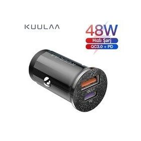 Kuulaa 48W Usb Type-C Çift Çıkışlı Mini Hızlı Araç Şarj Cihazı