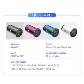 Kuulaa 48W Usb Type-C Çift Çıkışlı Mini Hızlı Araç Şarj Cihazı
