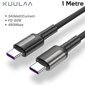 Kuulaa Type-C PD 60W QC4.0 1 mt Hızlı Şarj ve Data Kablosu