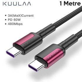 Kuulaa Type-C PD 60W QC4.0 1 mt Hızlı Şarj ve Data Kablosu