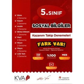Kva Yayınları 5. Sınıf Sosyal Bilgiler Fark Var Kazanım Takip Denemeleri
