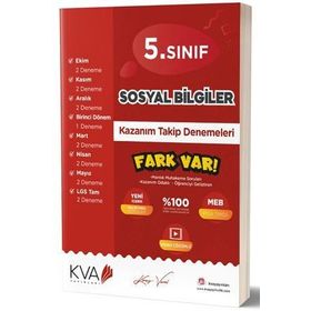Kva Yayınları 5. Sınıf Sosyal Bilgiler Fark Var Kazanım Takip Denemeleri