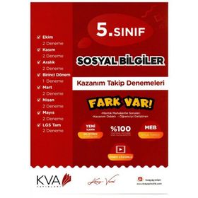 Kva Yayınları 5. Sınıf Sosyal Bilgiler Fark Var Kazanım Takip Denemeleri