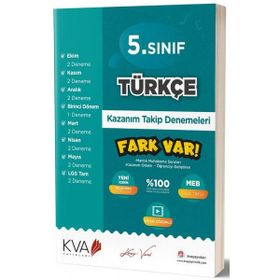 Kva Yayınları 5. Sınıf Türkçe Fark Var Kazanım Takip Denemeleri