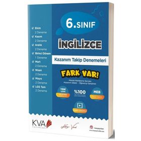 Kva Yayınları 6. Sınıf İngilizce Fark Var Kazanım Takip Denemeleri