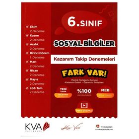 Kva Yayınları 6. Sınıf Sosyal Bilgiler Fark Var Kazanım Takip Denemeleri
