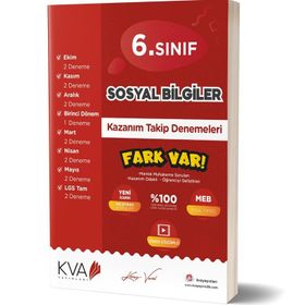 Kva Yayınları 6. Sınıf Sosyal Bilgiler Fark Var Kazanım Takip Denemeleri
