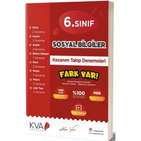 Kva Yayınları 6. Sınıf Sosyal Bilgiler Fark Var Kazanım Takip Denemeleri