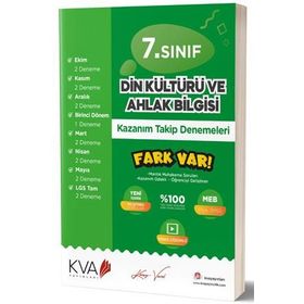 Kva Yayınları 7. Sınıf Din Fark Var Kazanım Takip Denemeleri