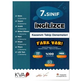 Kva Yayınları 7. Sınıf İngilizce Kazanım Takip Denemeleri