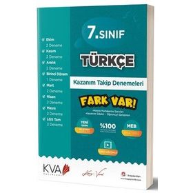 Kva Yayınları 7. Sınıf Türkçe Fark Var Kazanım Takip Denemeleri